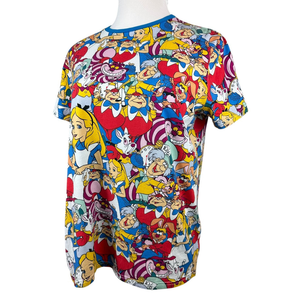 Cakeworthy x Disney x Alice In Wonderland Character Collage Cotton T-Shirt XL - Picture 3 of 15
